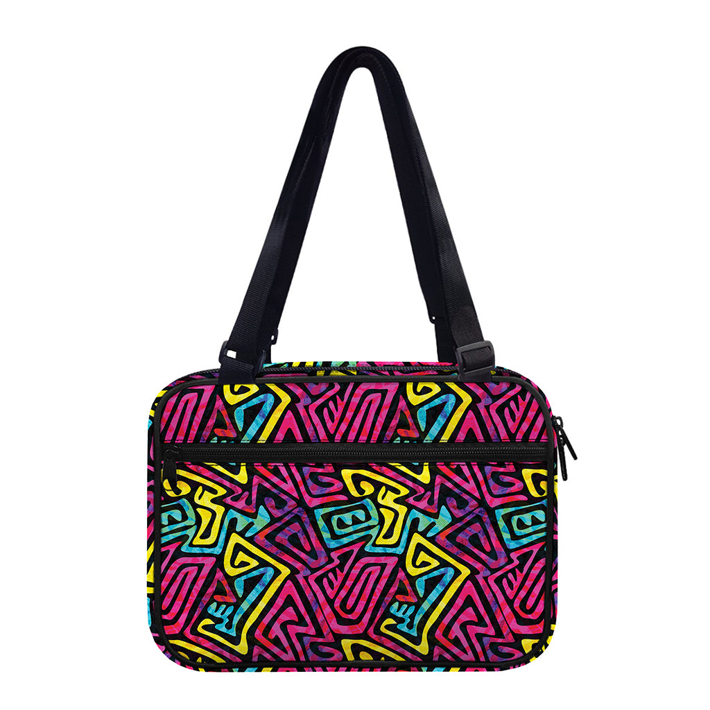 Psychedelic Funky Pattern Print Double Strap Bible Bag