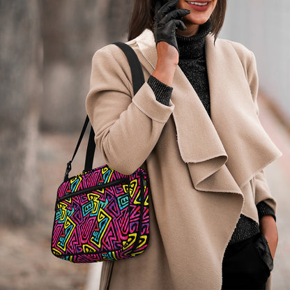 Psychedelic Funky Pattern Print Double Strap Bible Bag