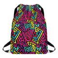 Psychedelic Funky Pattern Print Drawstring Backpack