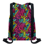 Psychedelic Funky Pattern Print Drawstring Backpack