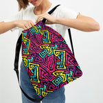 Psychedelic Funky Pattern Print Drawstring Backpack