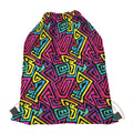 Psychedelic Funky Pattern Print Drawstring Bag