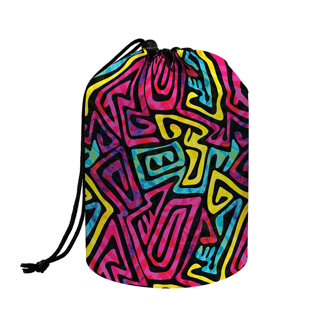 Psychedelic Funky Pattern Print Drawstring Makeup Bag