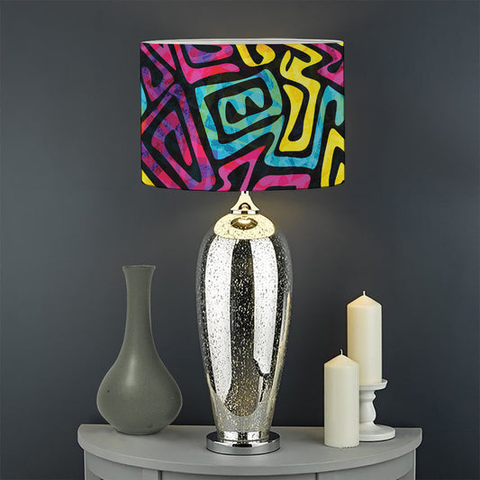 Psychedelic Funky Pattern Print Drum Lamp Shade