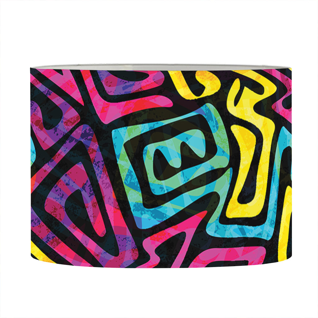 Psychedelic Funky Pattern Print Drum Lamp Shade