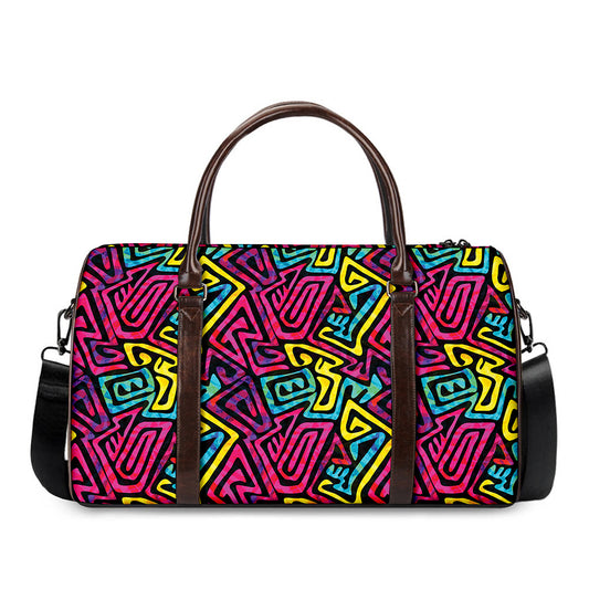 Psychedelic Funky Pattern Print Duffle Bag