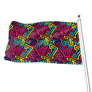 Psychedelic Funky Pattern Print Flag