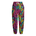 Psychedelic Funky Pattern Print Fleece Lined Knit Pants