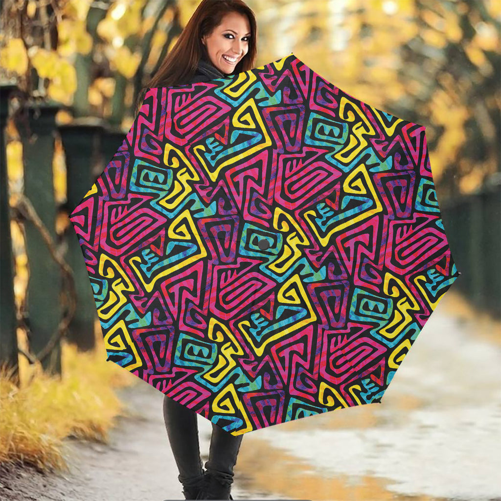 Psychedelic Funky Pattern Print Foldable Umbrella