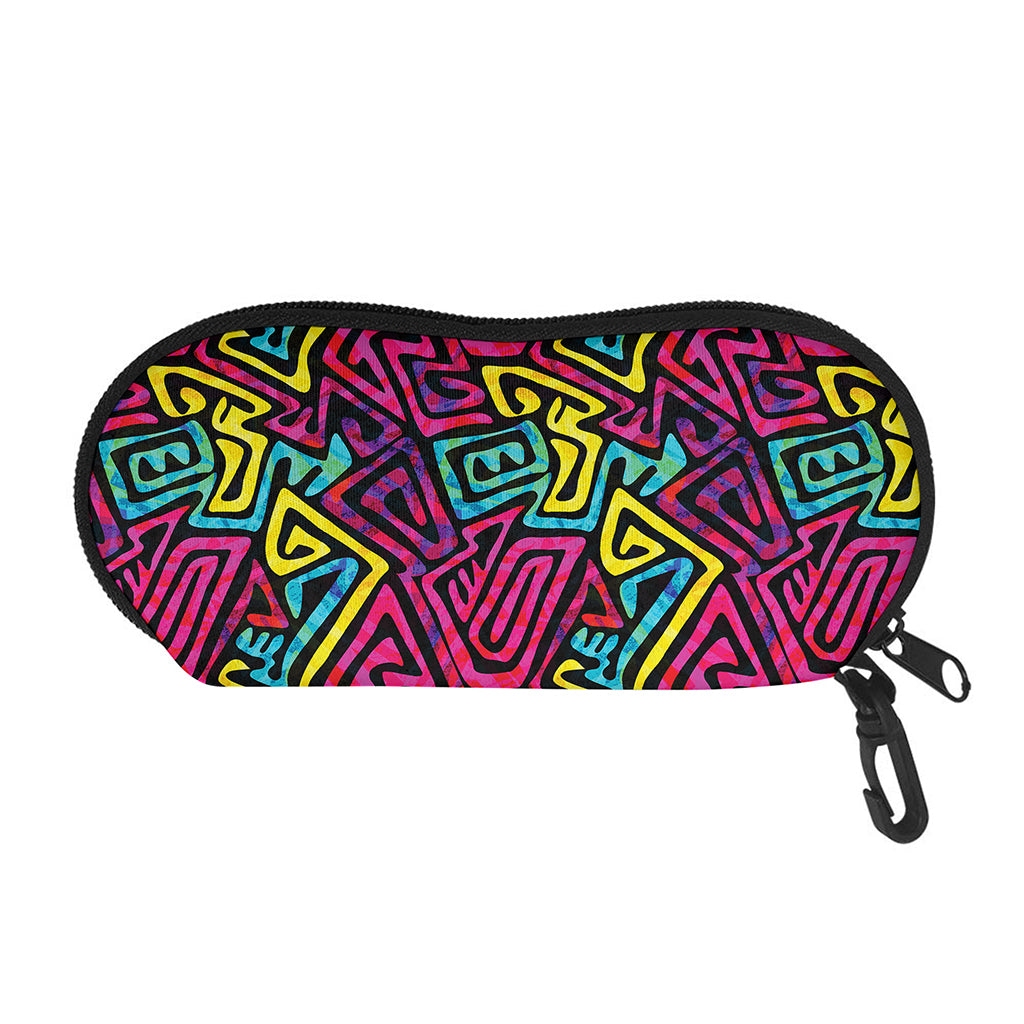 Psychedelic Funky Pattern Print Glasses Case