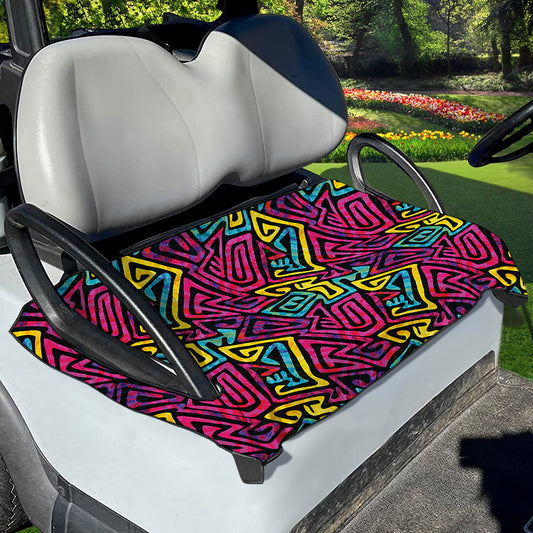 Psychedelic Funky Pattern Print Golf Cart Seat Cover