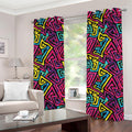 Psychedelic Funky Pattern Print Grommet Curtains