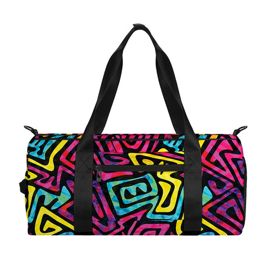 Psychedelic Funky Pattern Print Gym Bag