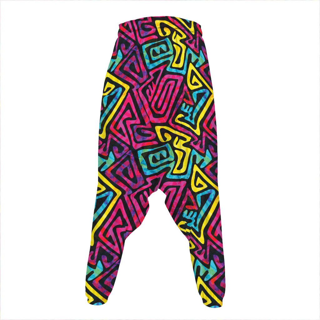 Psychedelic Funky Pattern Print Hammer Pants