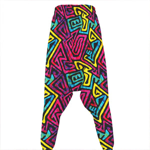 Psychedelic Funky Pattern Print Hammer Pants