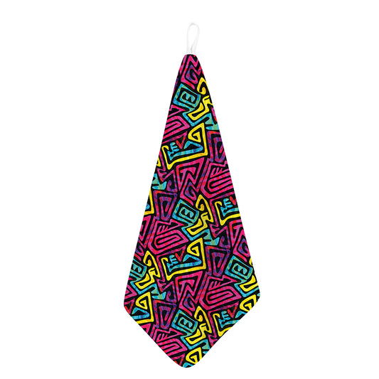 Psychedelic Funky Pattern Print Hand Towel