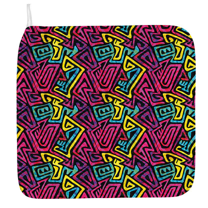 Psychedelic Funky Pattern Print Hand Towel