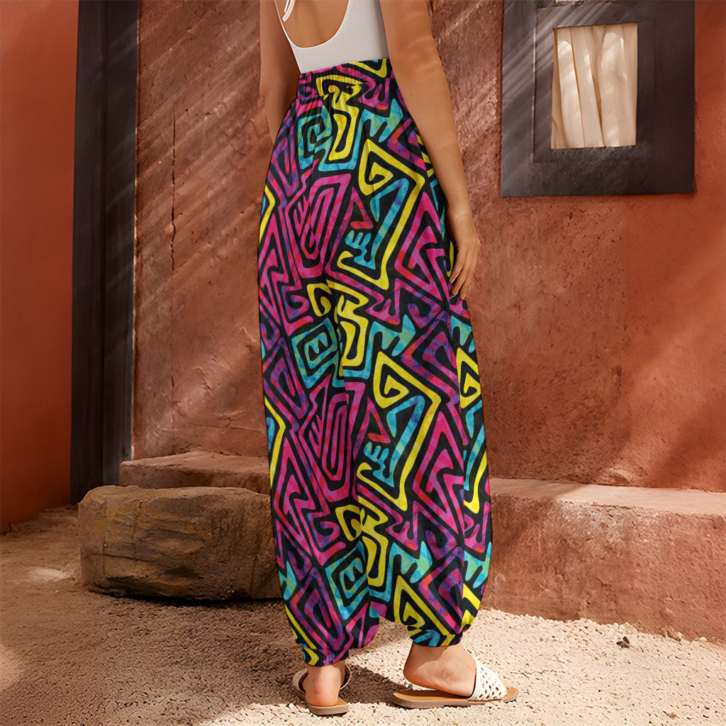 Psychedelic Funky Pattern Print Harem Pants