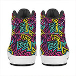 Psychedelic Funky Pattern Print High Top Leather Sneakers