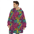 Psychedelic Funky Pattern Print Hoodie Blanket
