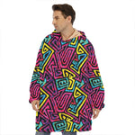 Psychedelic Funky Pattern Print Hoodie Blanket