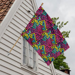 Psychedelic Funky Pattern Print House Flag