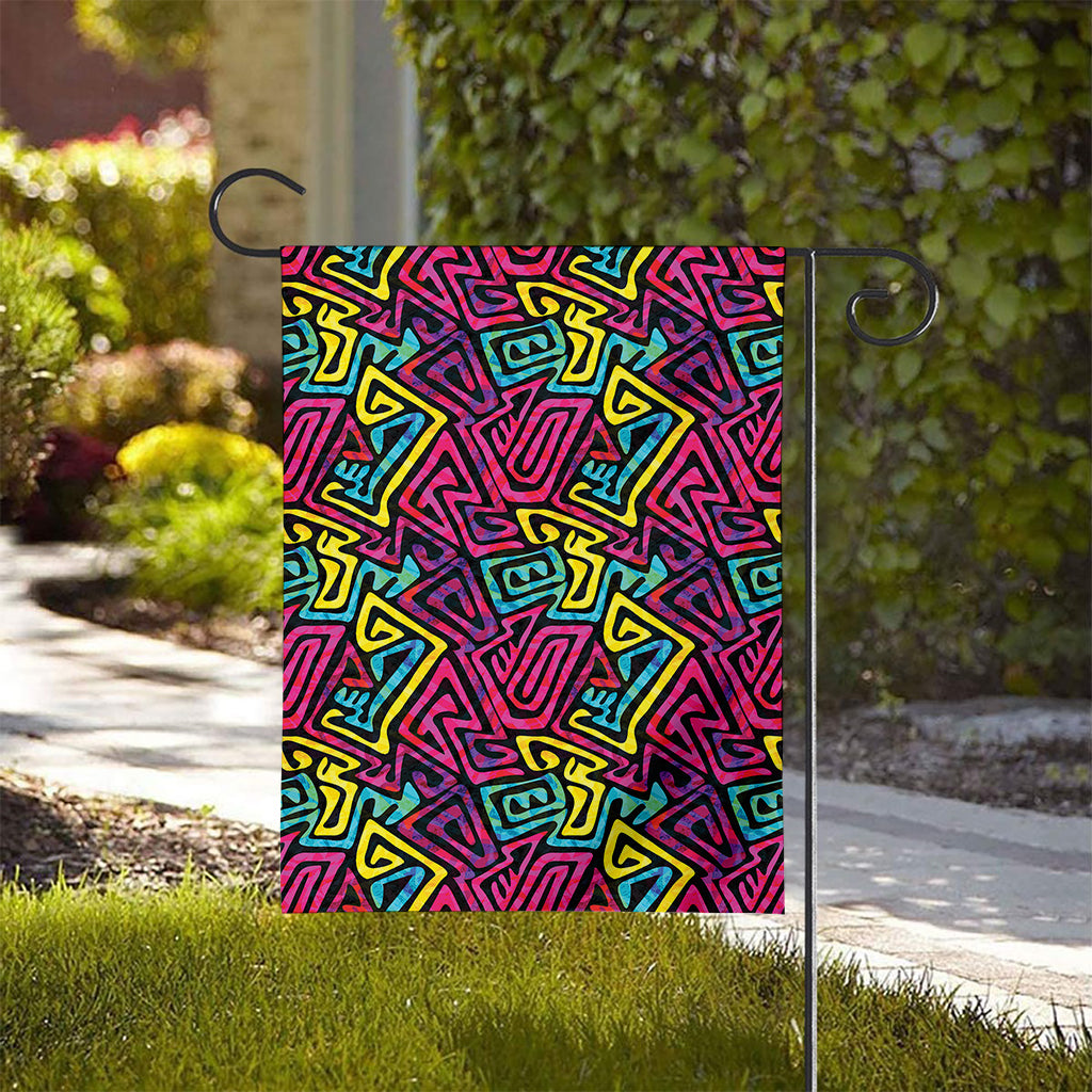 Psychedelic Funky Pattern Print House Flag