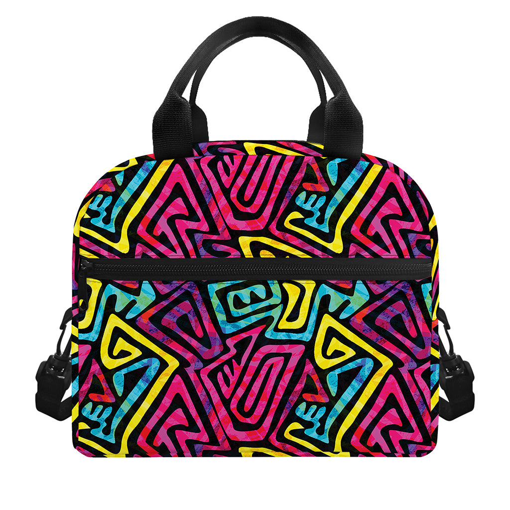 Psychedelic Funky Pattern Print Insulated Lunch Bag
