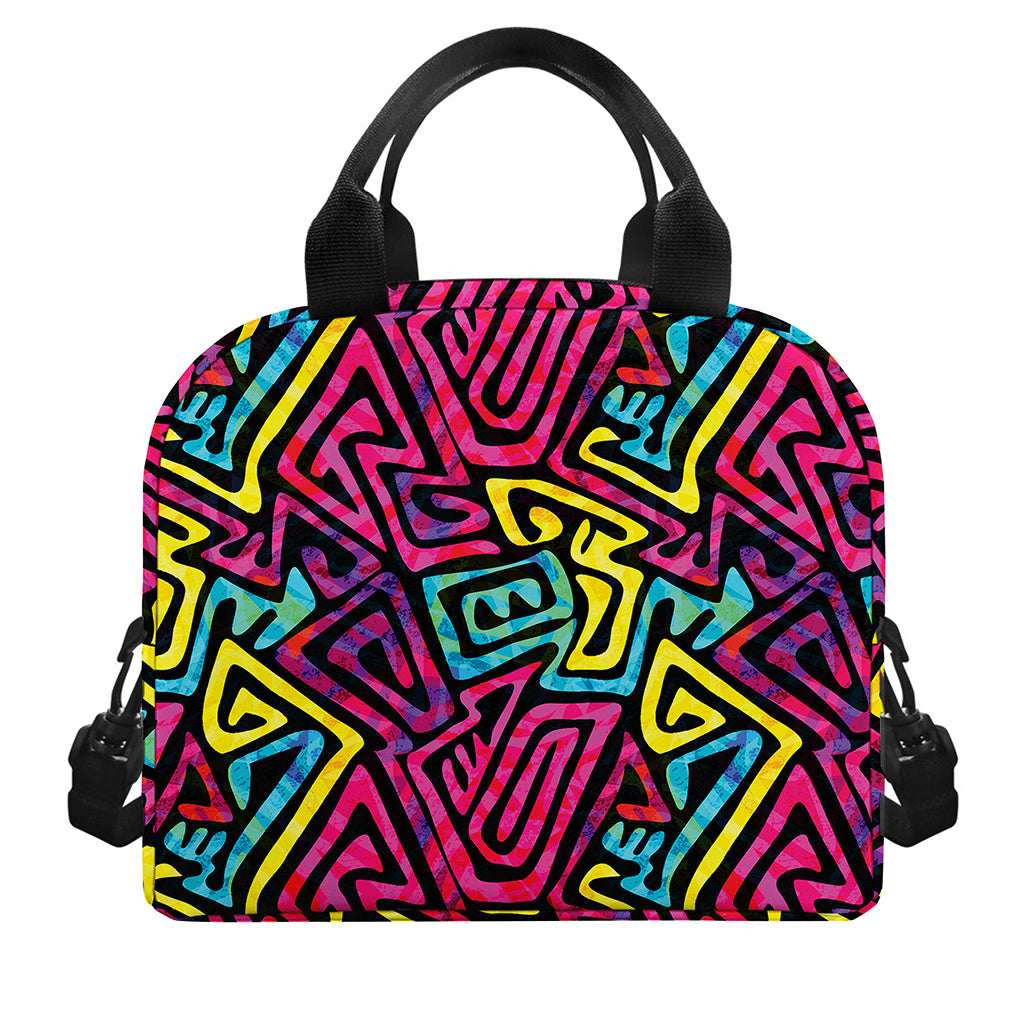 Psychedelic Funky Pattern Print Insulated Lunch Bag