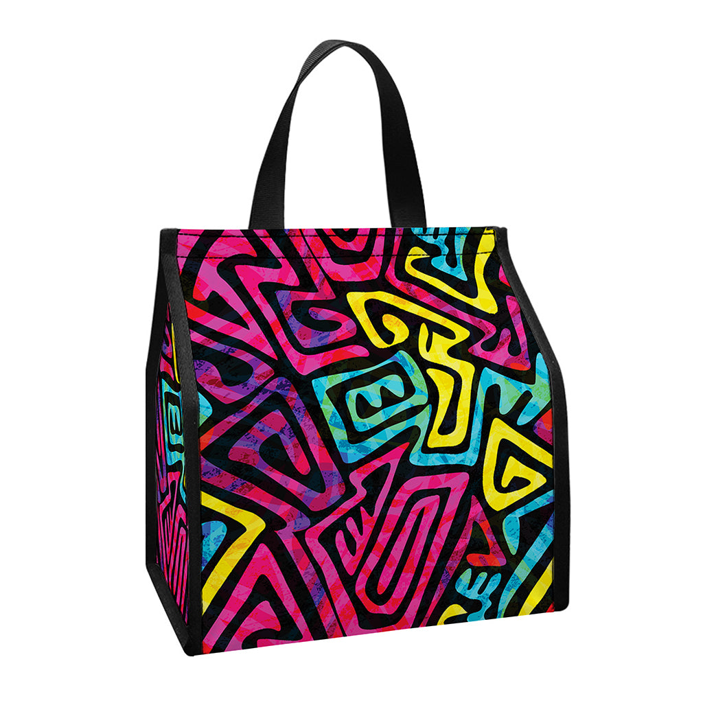 Psychedelic Funky Pattern Print Insulated Lunch Tote