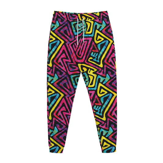 Psychedelic Funky Pattern Print Jogger Pants