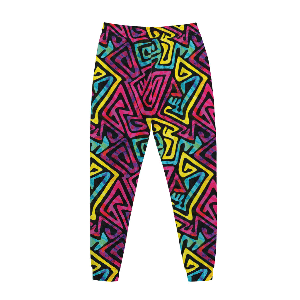 Psychedelic Funky Pattern Print Jogger Pants