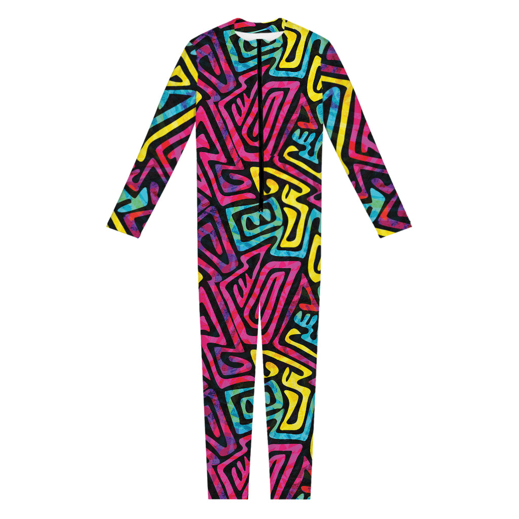 Psychedelic Funky Pattern Print Jumpsuit