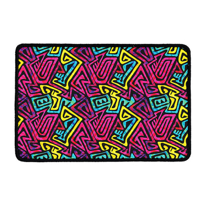 Psychedelic Funky Pattern Print Kitchen Mat
