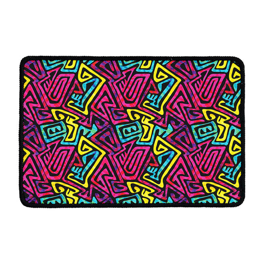 Psychedelic Funky Pattern Print Kitchen Mat