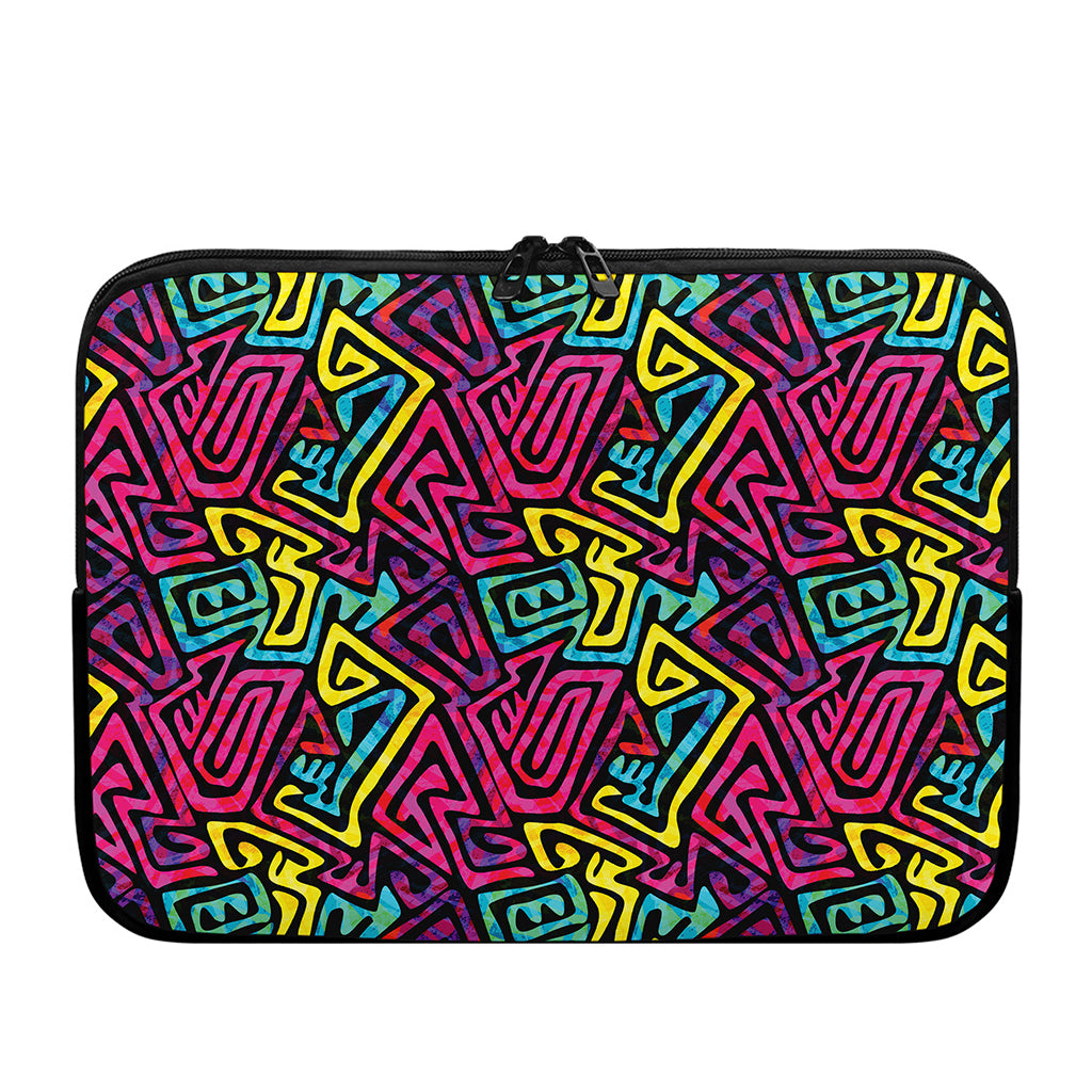 Psychedelic Funky Pattern Print Laptop Sleeve