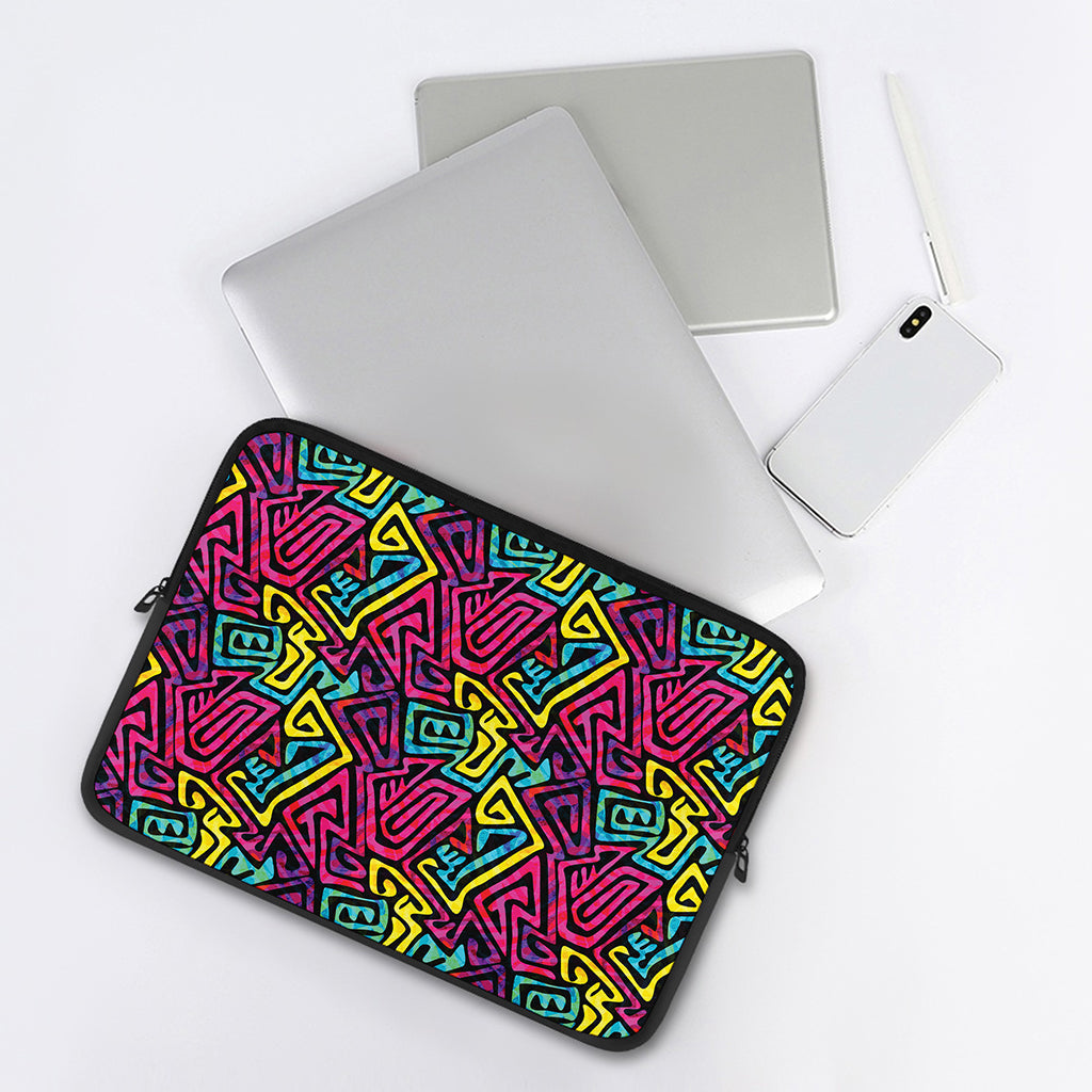 Psychedelic Funky Pattern Print Laptop Sleeve