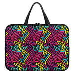 Psychedelic Funky Pattern Print Laptop Sleeve With Handle