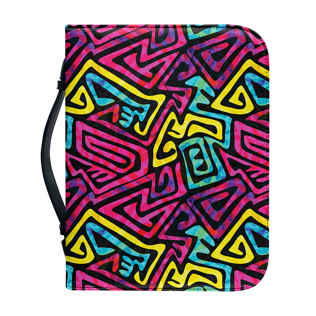 Psychedelic Funky Pattern Print Leather Bible Cover