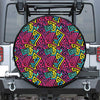 Psychedelic Funky Pattern Print Leather Spare Tire Cover