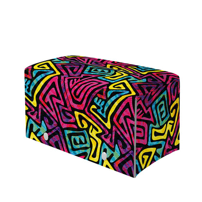 Psychedelic Funky Pattern Print Leather Tissue Box Cover