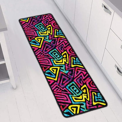 Psychedelic Funky Pattern Print Long Kitchen Mat