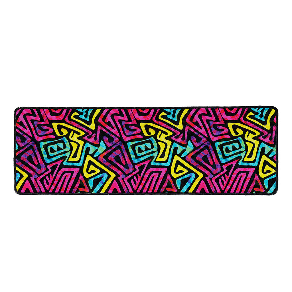 Psychedelic Funky Pattern Print Long Kitchen Mat