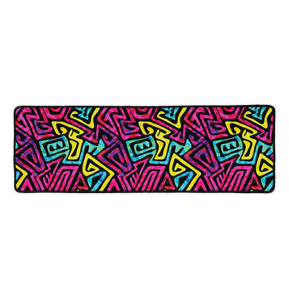 Psychedelic Funky Pattern Print Long Kitchen Mat