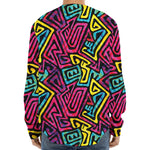 Psychedelic Funky Pattern Print Long Sleeve Baseball Jersey