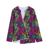 Psychedelic Funky Pattern Print Long Sleeve Short Coat