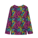 Psychedelic Funky Pattern Print Long Sleeve Short Coat