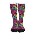 Psychedelic Funky Pattern Print Long Socks