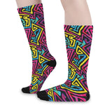 Psychedelic Funky Pattern Print Long Socks