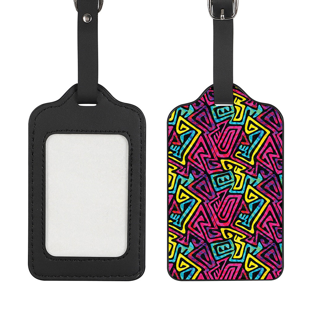 Psychedelic Funky Pattern Print Luggage Tag
